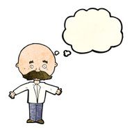 cartoon man with mustache thought bubble N36