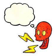 cartoon crazy skull with thought bubble N2