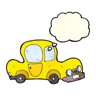 cartoon car with thought bubble N16