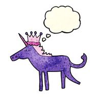 cartoon unicorn with thought bubble N15