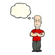 cartoon angry man with mustache thought bubble N4
