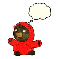 cute cartoon black bear with thought bubble N32