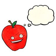 cartoon happy apple with thought bubble N4