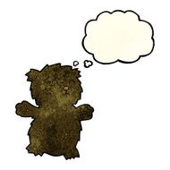cartoon teddy bear with thought bubble N4