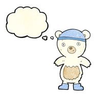 cartoon cute polar bear with thought bubble N26