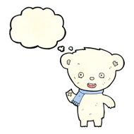 cartoon cute polar bear with thought bubble N27