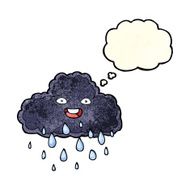 Cartoon Raincloud With Thought Bubble N3