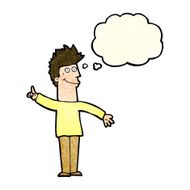 cartoon man with idea thought bubble N44