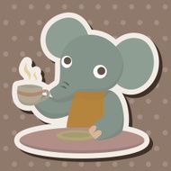 animal elephant having afternoon tea theme elements N5