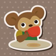animal monkey having afternoon tea theme elements N5