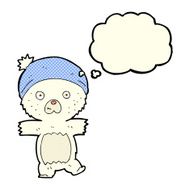 cartoon cute polar bear with thought bubble N28