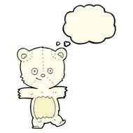 cartoon cute polar bear with thought bubble N29