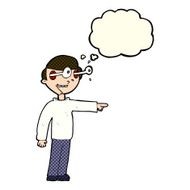 cartoon staring man with thought bubble N9
