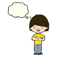 cartoon man with crossed arms thought bubble N13