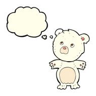 cartoon funny teddy bear with thought bubble N5
