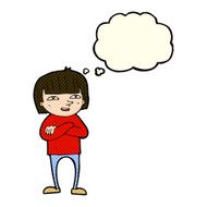 cartoon happy person with thought bubble N13