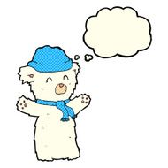 cartoon cute polar bear with thought bubble N30