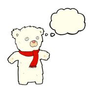cartoon cute polar bear with thought bubble N31