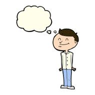 cartoon smiling man with thought bubble N12