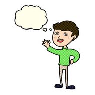 cartoon man making excellent gesture with thought bubble N5