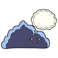 cartoon cloud with thought bubble N9