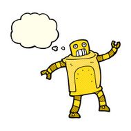 cartoon robot with thought bubble N66