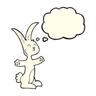 cartoon rabbit with thought bubble N38