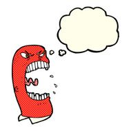 cartoon furious man shouting with thought bubble N5