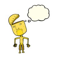 cartoon funny robot with thought bubble N30
