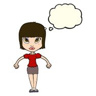 cartoon pretty woman with thought bubble N113
