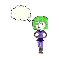 cartoon vampire girl with thought bubble N94