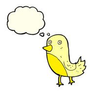 cartoon yellow bird with thought bubble N2