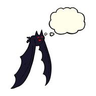 cartoon flying bat with thought bubble N2