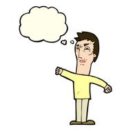 cartoon annoyed man with thought bubble N33