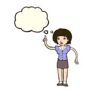 cartoon woman with idea thought bubble N103