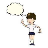 cartoon woman with idea thought bubble N105