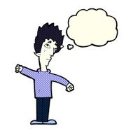 cartoon vampire man with thought bubble N48