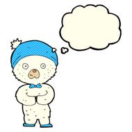 cartoon little polar bear with thought bubble N5