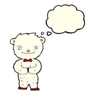 cartoon little polar bear with thought bubble N6