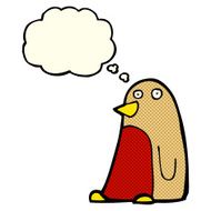 cartoon robin with thought bubble N8