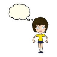 cartoon pretty girl with thought bubble N42