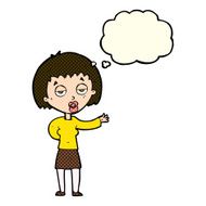 cartoon bored woman with thought bubble N14