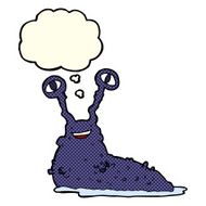 cartoon slug with thought bubble N6
