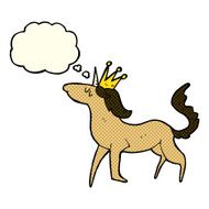 cartoon unicorn with thought bubble N16