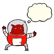 cartoon alien with thought bubble N5