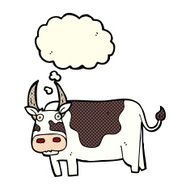 cartoon bull with thought bubble N9