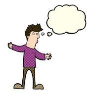 cartoon curious man with thought bubble N28