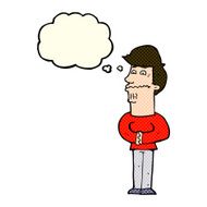 cartoon nervous man with thought bubble N56
