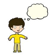cartoon happy man with thought bubble N185