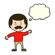 cartoon dad waving with thought bubble N5